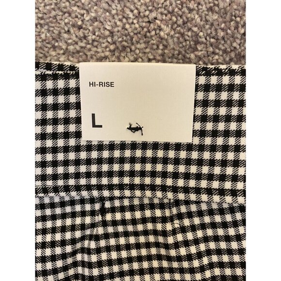 Zara Women's Hi Rise Pants Side Zip Black White Leggings Stretch Size L - NWT - Picture 11 of 12